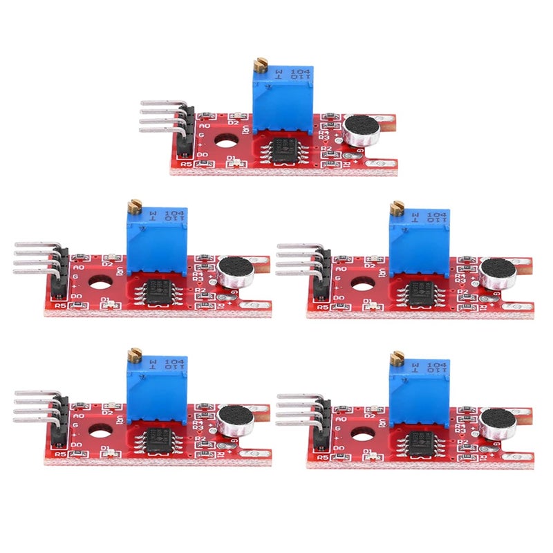 Respicefinem KY 038 Sound Sensor Module 5 Pieces Analog Digital Output High Sensitivity - Image 1
